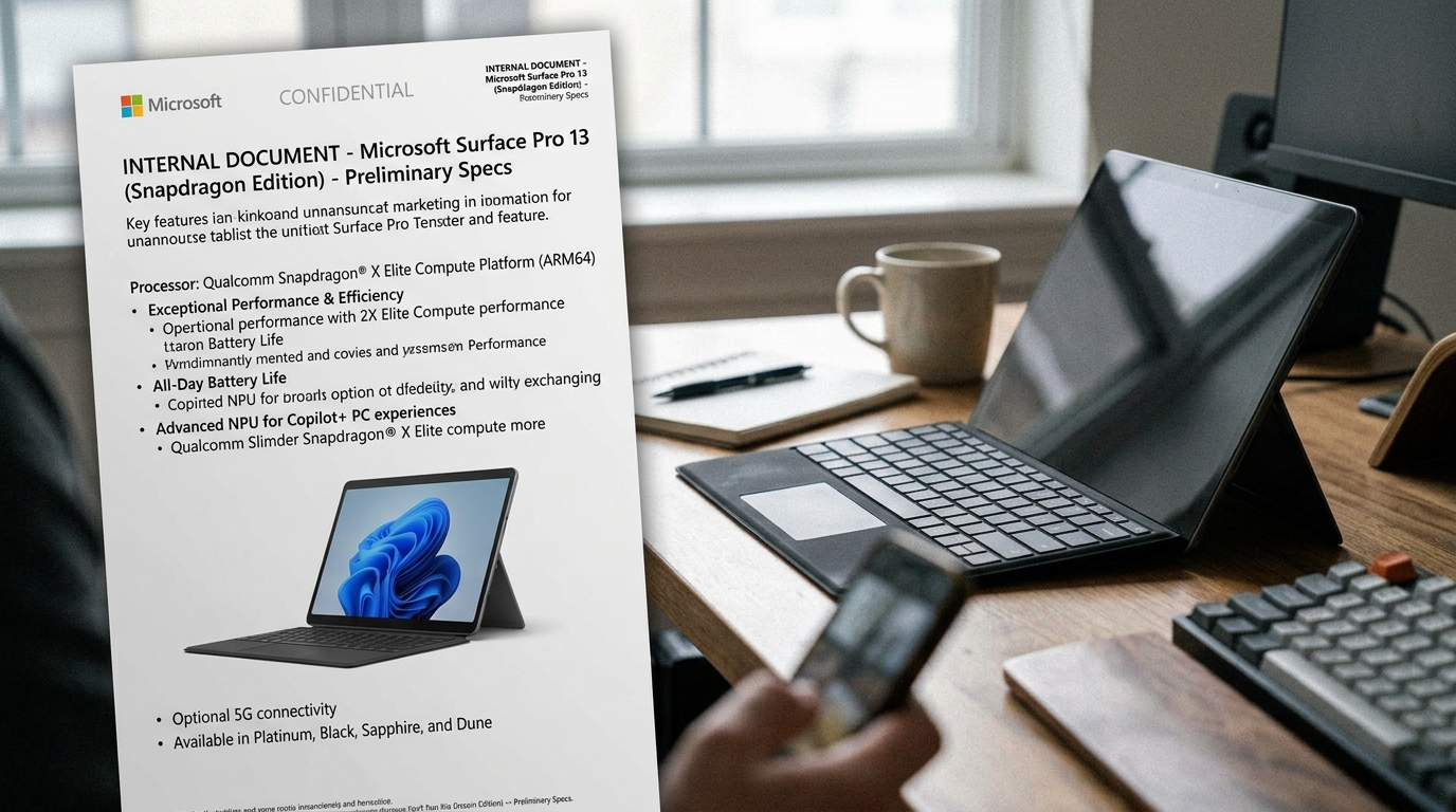 Microsoft Surface Pro 13 leak reveals Snapdragon